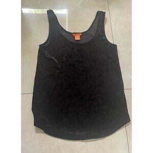 Joe Fresh Velvet Tank Top Women’s Scoop Neck Sleeveless Black Size S/P Small